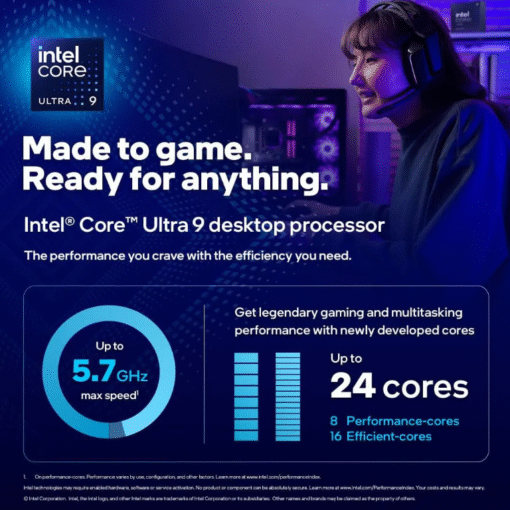 Intel Core Ultra 9 Desktop Processor 285K – 24 Cores (8 P-cores + 16 E-cores), Up to 5.7GHz, Arrow Lake Architecture, 125W TDP, 36MB L3 Cache, 40MB L2 Cache, Integrated Intel Graphics for High-Performance Computing and Gaming | TRAY - Image 2