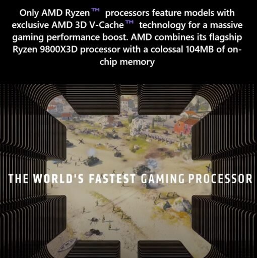CPU AMD Ryzen 7 9800X3D – Ryzen 7 9000 Series Granite Ridge Zen 5 8-Core 5.2 GHz – Socket AM5 120W 16-Threads – TSMC 4nm FinFET 64-Bit – AMD Radeon Graphics Desktop Processor – 100-100001084WOF - Image 3
