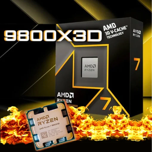 CPU AMD Ryzen 7 9800X3D – Ryzen 7 9000 Series Granite Ridge Zen 5 8-Core 5.2 GHz – Socket AM5 120W 16-Threads – TSMC 4nm FinFET 64-Bit – AMD Radeon Graphics Desktop Processor – 100-100001084WOF
